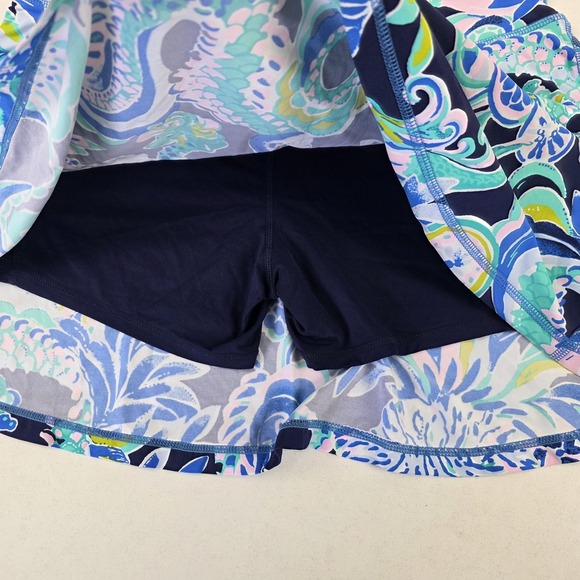 Lilly Pulitzer Luxletic Skort Womens Small Blue Pink Tropical Print Tennis Golf - Picture 7 of 7